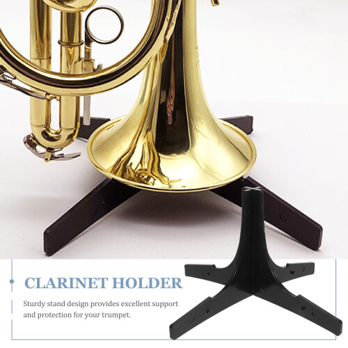 5Pièces Support Clarinette Flûte Portable Conception Pratique Noir 1
