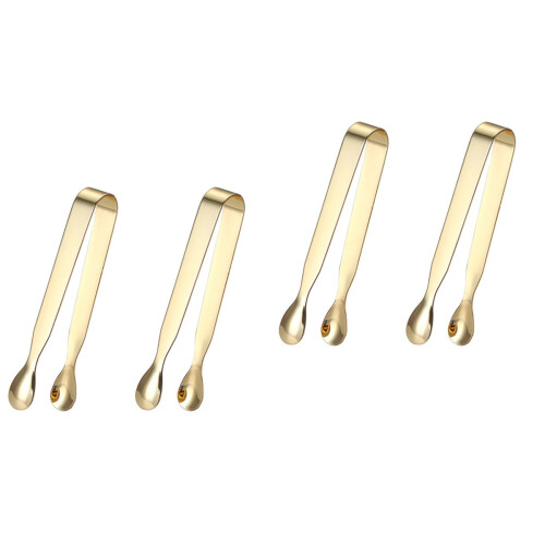 4Pièces Petites Pinces Dorées Acier Inoxydable Usage Maison Barbecue 2