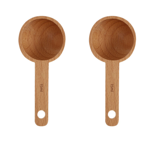 2Pièces Cuillères Bois Idéales Café 1