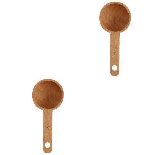 2Pièces Cuillères Bois Idéales Café 2
