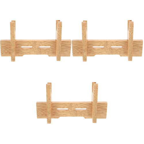 3Pièces Porte-Cutter Bambou Beige Support Robuste Cuisine 1