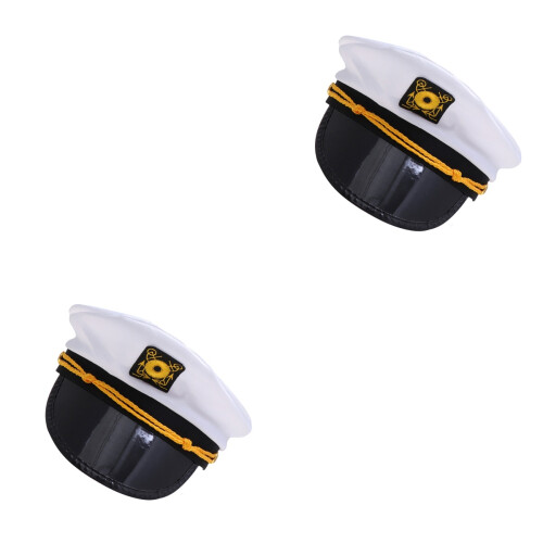 2Pièces Casquettes Blanches Pour Cosplay 1