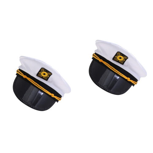 2Pièces Casquettes Blanches Pour Cosplay 2