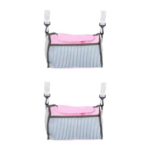 2Pièces De Rangement Poussette Nylon Durable Noir Beige 2