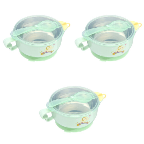 3Ensembles Repas Bébé Vert Succion Entraînement Alimentation 2