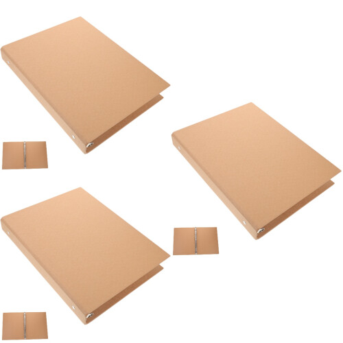 3Pièces Classeurs Fins A4 Kraft Résistant 2