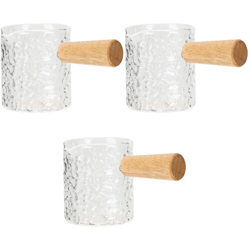 3Pièces Multi-Usage Verre Transparent Bois Pour Crème 1