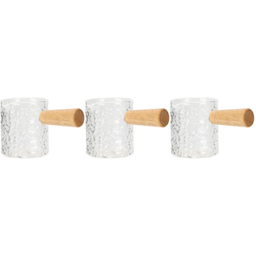 3Pièces Multi-Usage Verre Transparent Bois Pour Crème 2