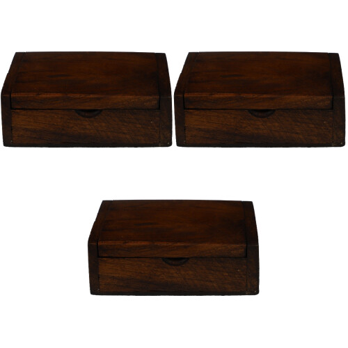 3Pièces Boîtes Rangement Bois Pour Et 2
