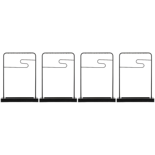 4Pièces Support Pinceaux Fer Noir Élégant Décor 2