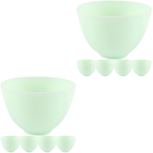 10Pièces Bols Silicone Vert Robuste Pour Mélange Masques Faciaux DIY 1