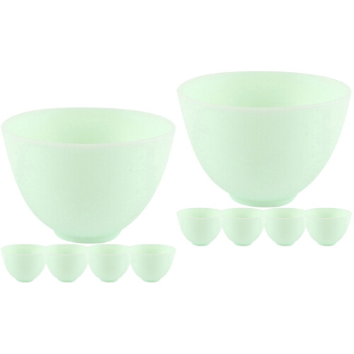 10Pièces Bols Silicone Vert Robuste Pour Mélange Masques Faciaux DIY 2