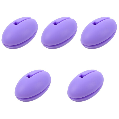 5Pièces Clip Thermomètre Violet Silicone Réutilisable 1