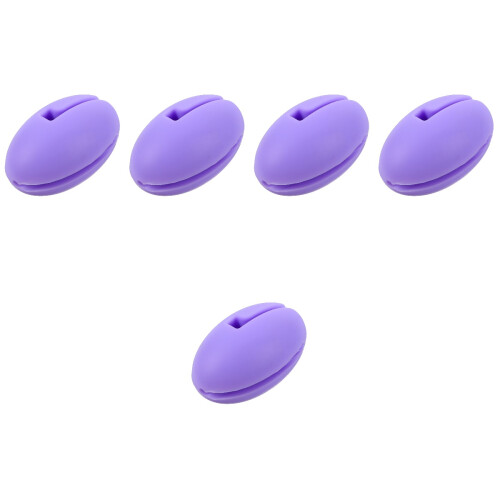 5Pièces Clip Thermomètre Violet Silicone Réutilisable 2