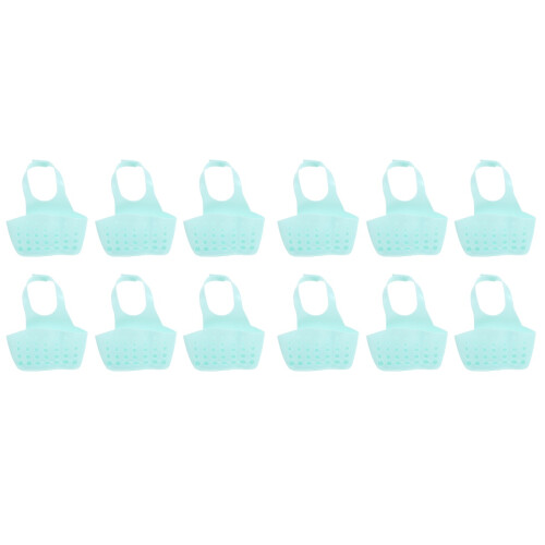 12Pièces Panier Égouttoir Bleu Pour Éponge Cuisine Ajustable 1