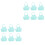 12Pièces Panier Égouttoir Bleu Pour Éponge Cuisine Ajustable 3