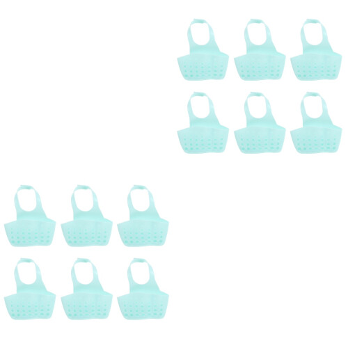12Pièces Panier Égouttoir Bleu Pour Éponge Cuisine Ajustable 2