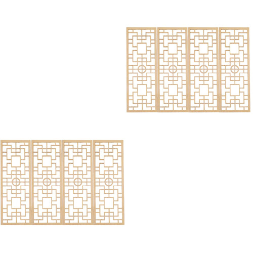8Pièces Écran Décor Miniature Bois Beige Pour Maison De 1