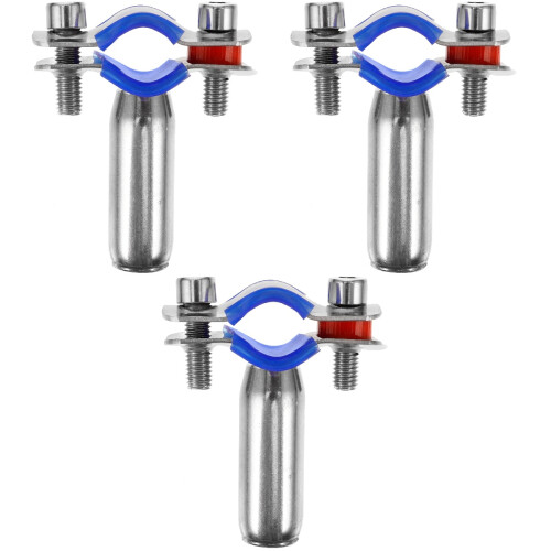 3Pièces Bride Réglable Inox Pour Tuyau Fixation Murale Argent 1