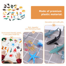 48Pièces Figurines Plastique Animaux Marin Réalistes Jouets Éducatifs