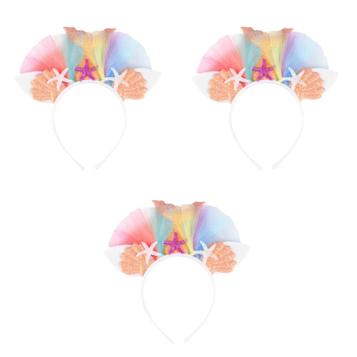 3St Kinder Hoofdband Zeemeermin Met En Versiering Multi 1