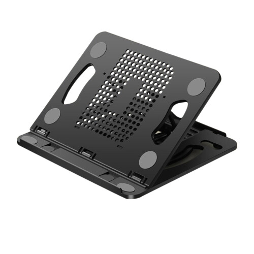 4Pièces Support Pliable Laptop Antidérapant Réglable Noir 1
