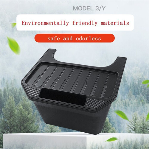 Car Trash Can Rear Center Console Storage Box Umbrella Storage Box Interior Accessories, Suitable for Model 3/Y 1