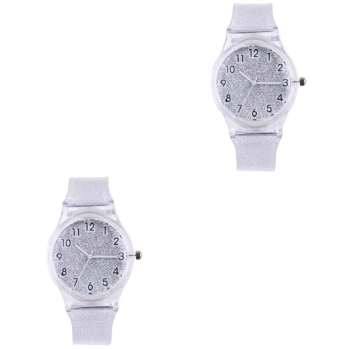 2Pièces Enfants Silicone Transparent Pailleté Ajustable 1