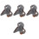 4Pièces Bracelets Slap Poilus Gris Pour Jouer Et 2
