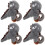 4Pièces Bracelets Slap Poilus Gris Pour Jouer Et 4
