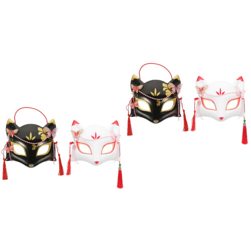 4Pièces Accessoires Masques Renard Elastiques Multicolores Pour Fête 2