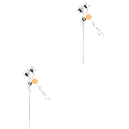 2St Mode Haarstok Magnolia Haarpin Retro Accessoire Multi 2