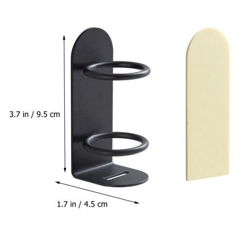4Pièces Rangement À Dents Fer Noir Fixation Murale 1