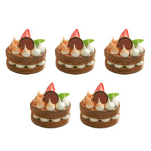 5St Nep Dessert Model Koffiekleurig Voor Foto Props