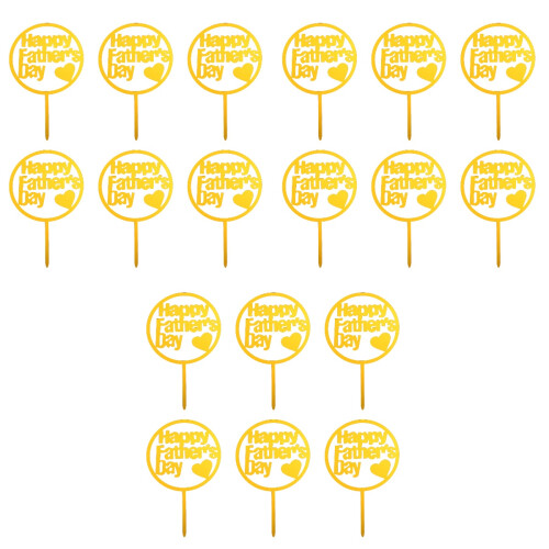 60St Gouden Vaderdag Cakeversiering Cupcake Picks Feestdecoratie 2