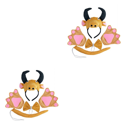 2Sets Koe Hoofdaccessoire Set Voor Cosplay En Feesten 2