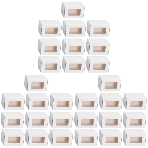 30Pièces Boîtes De Rangement Blanches Pour Gâteaux Fenêtre 1