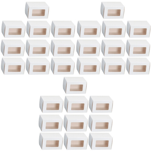 30Pièces Boîtes De Rangement Blanches Pour Gâteaux Fenêtre 2
