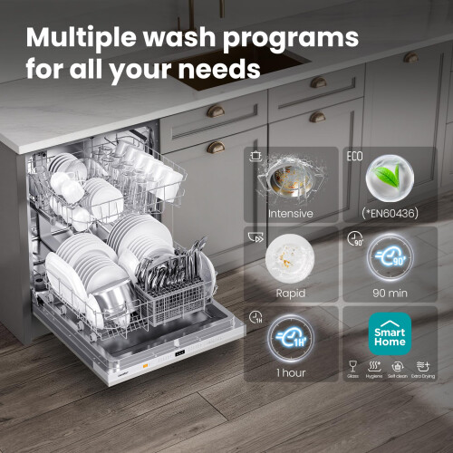 COMFEE KWHBD1215PW Fully Integrated Dishwasher with 12 Place Settings Cloud 2