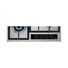AEG 6000 Slim line Gas Hob with Wok Burner 60cm 4 Burners Step Power Speed