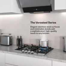 Klarstein Verosteel Gas Hob 60cm 4Burner 8000W Glass Stainless Steel LPGNa