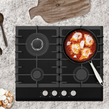 Statesman GH160GB 4 Zone Gas Glass Hob Front Dial Control Automatic Ignitio