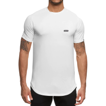 T-shirt de Sport Homme Compression Musculation en Coton Elastane, Coupe Ajustée Muscle Fit, Haut Respirant Running