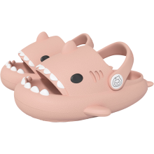 Zapatillas de piscina para niños, antideslizantes tipo chanclas "Rekinki" rosas, talla UE 33/34 — calzado baño niños