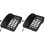 2Pièces Téléphone Fixe Bureau Noir PVC Métal Identification Appels 2