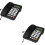 2Pièces Téléphone Fixe Bureau Noir PVC Métal Identification Appels 5