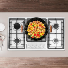 5 Burners Gas Hob Built in Gas Cooktop 5Burner Stainless Steel NG Cooktop S