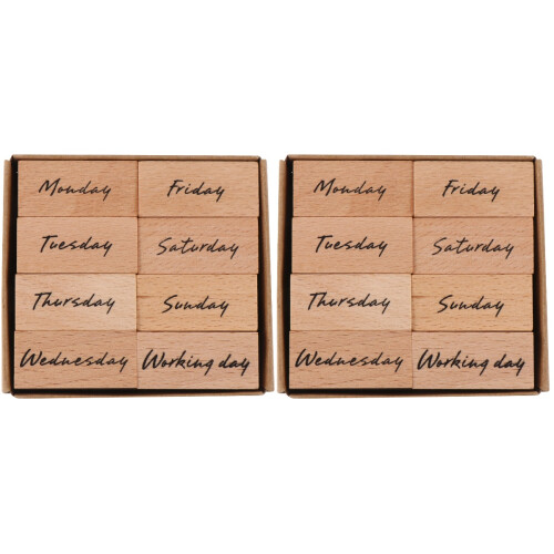 2Sets Weekstempel Set Diverse Kleuren Voor Planner En Kaarten 1