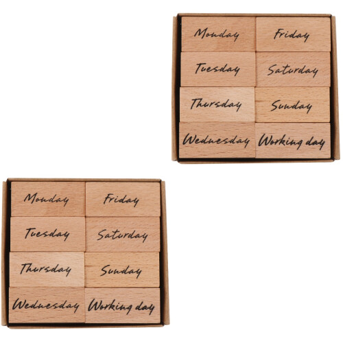 2Sets Weekstempel Set Diverse Kleuren Voor Planner En Kaarten 2