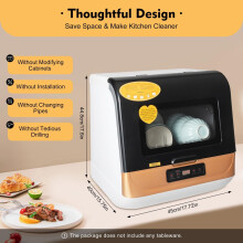 Table Top Dishwasher Portable Countertop Dishwasher with 4 Washing Programs
